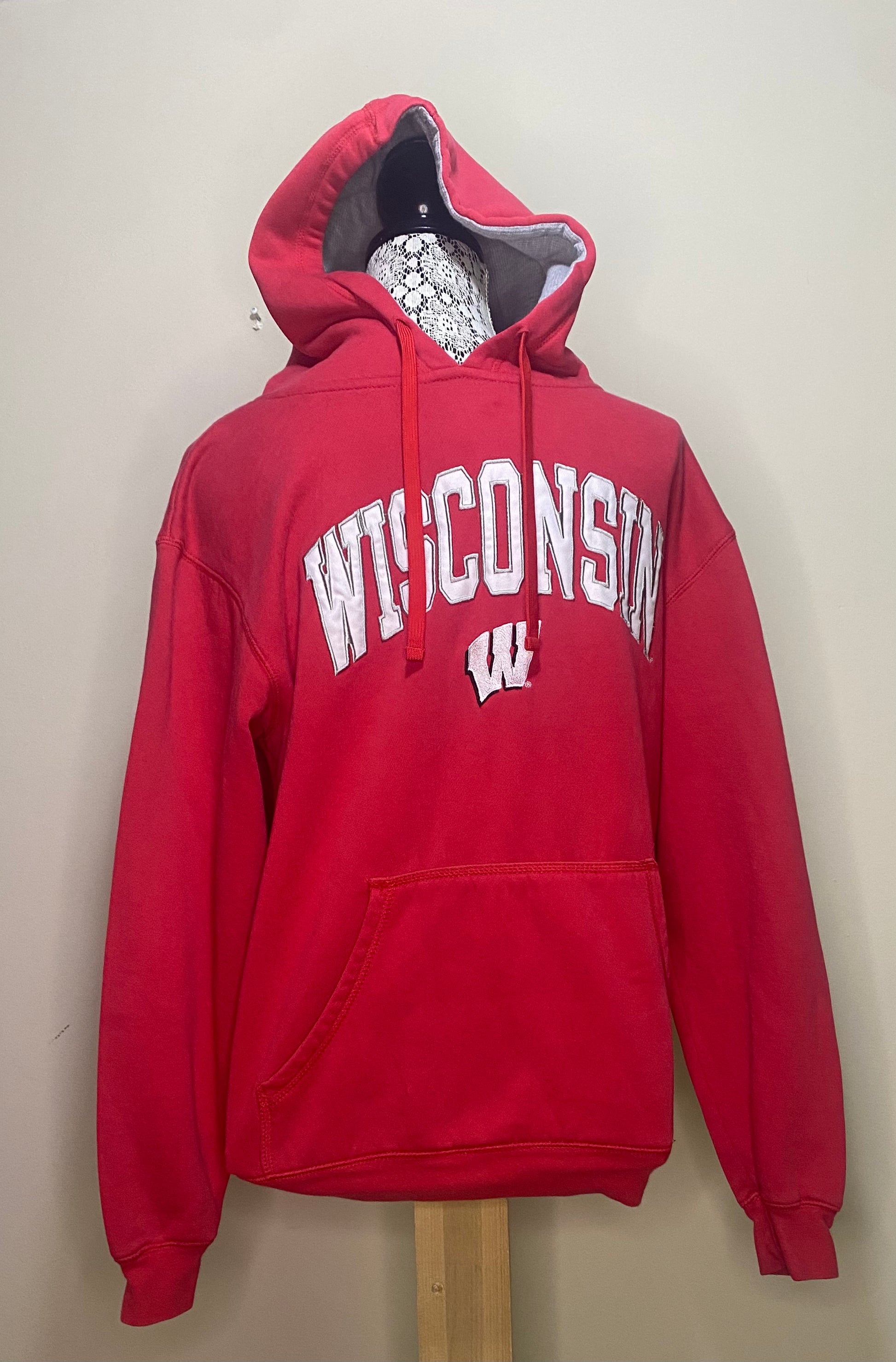 Champion University of Wisconsin Badgers Red Hoodie Sweatshirt Medium