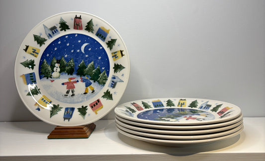 Nikko Winter Wonderland 6 Piece Dinner Plate Set