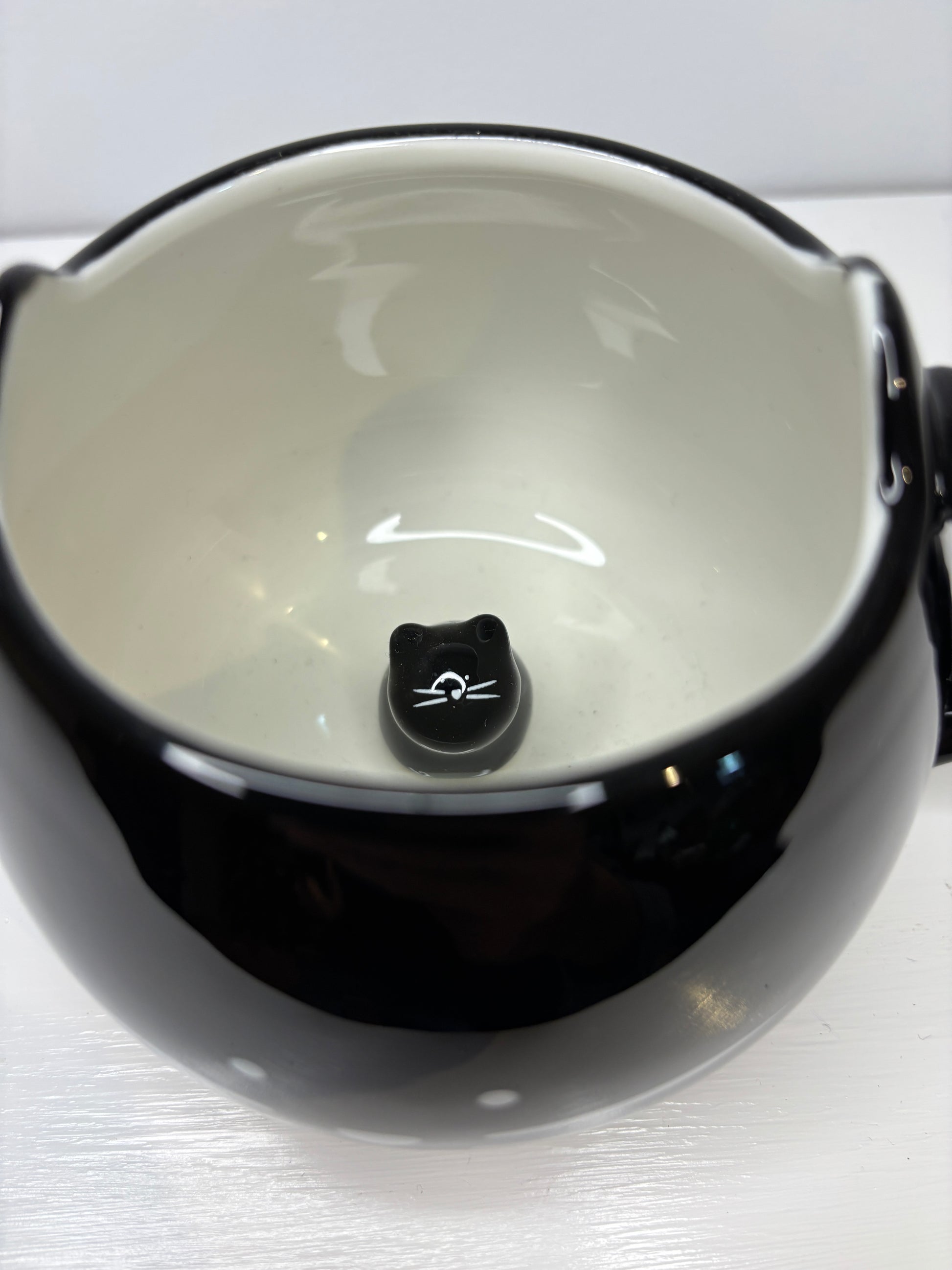 Black Cat Face Kitten Surprise Cat Mug