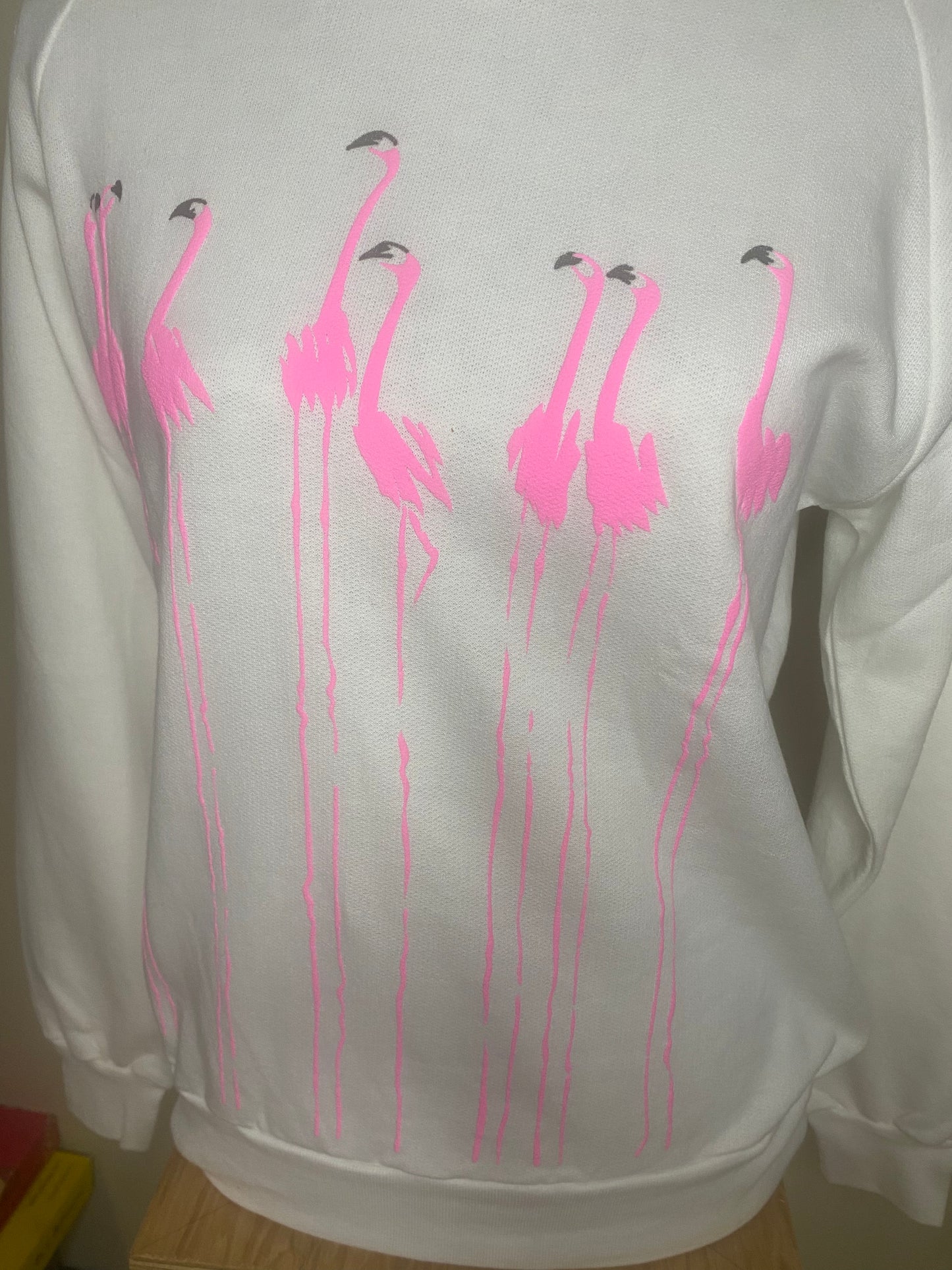 Hampstead House Vintage Pink Flamingo Sweatshirt Adult Small