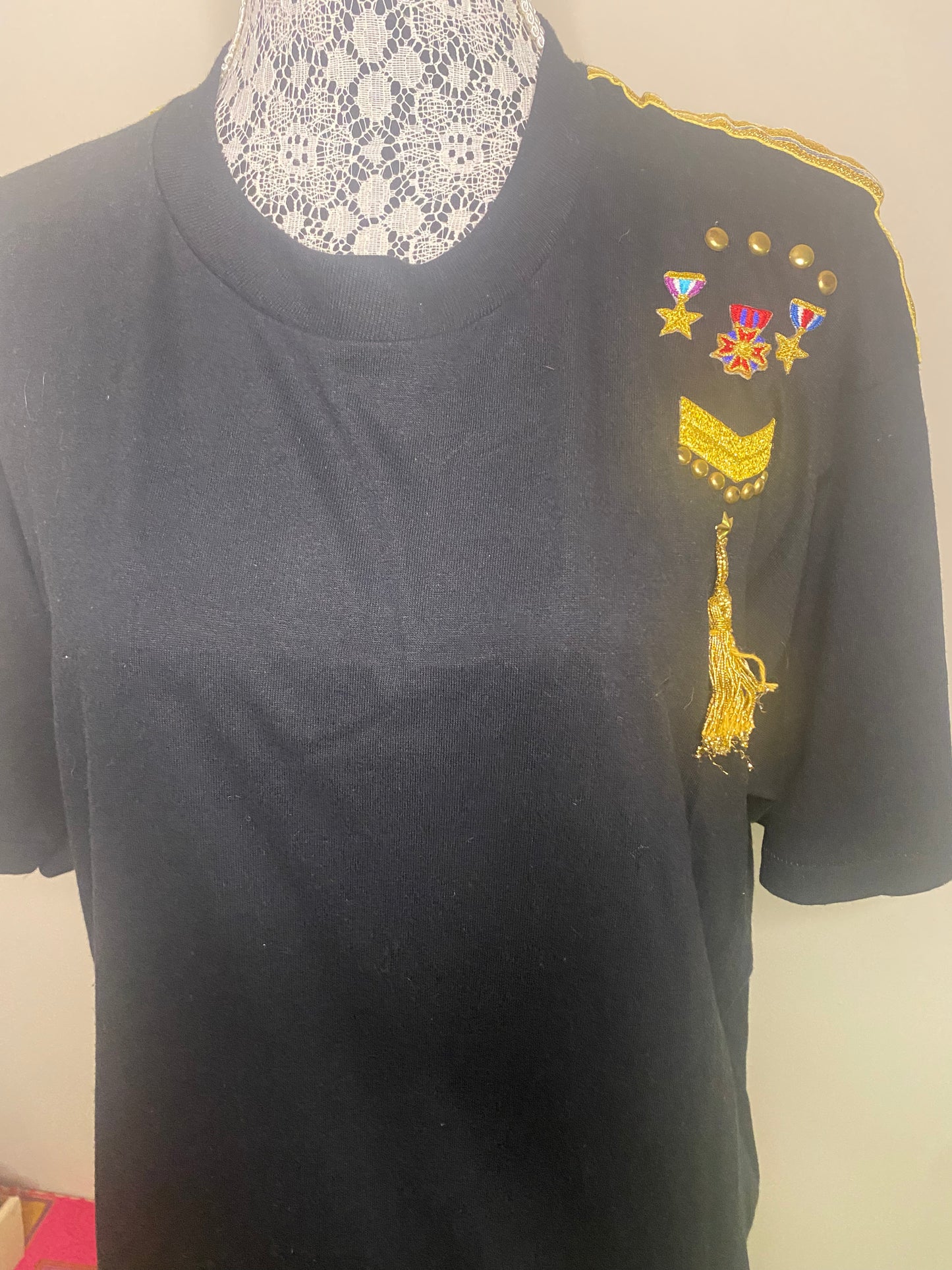 Vintage Jon Woods Military Style T Shirt Women's Size 2