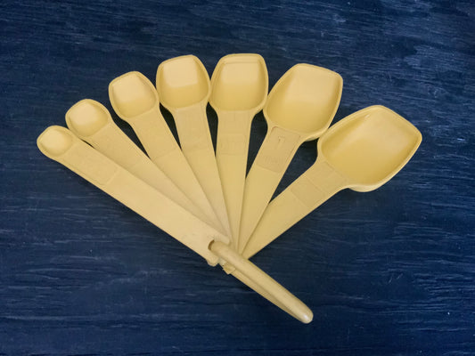 Vintage Yellow Tupperware Measuring Spoons