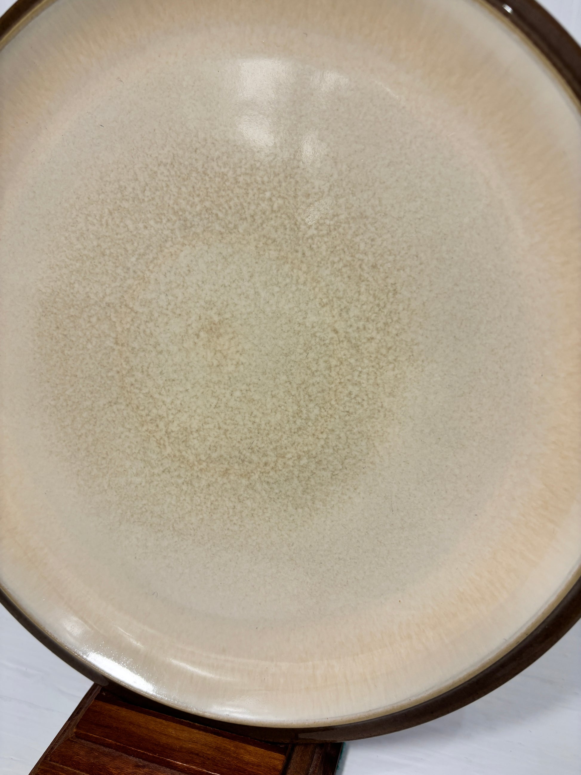 Close-up of a ceramic plate with a textured surface