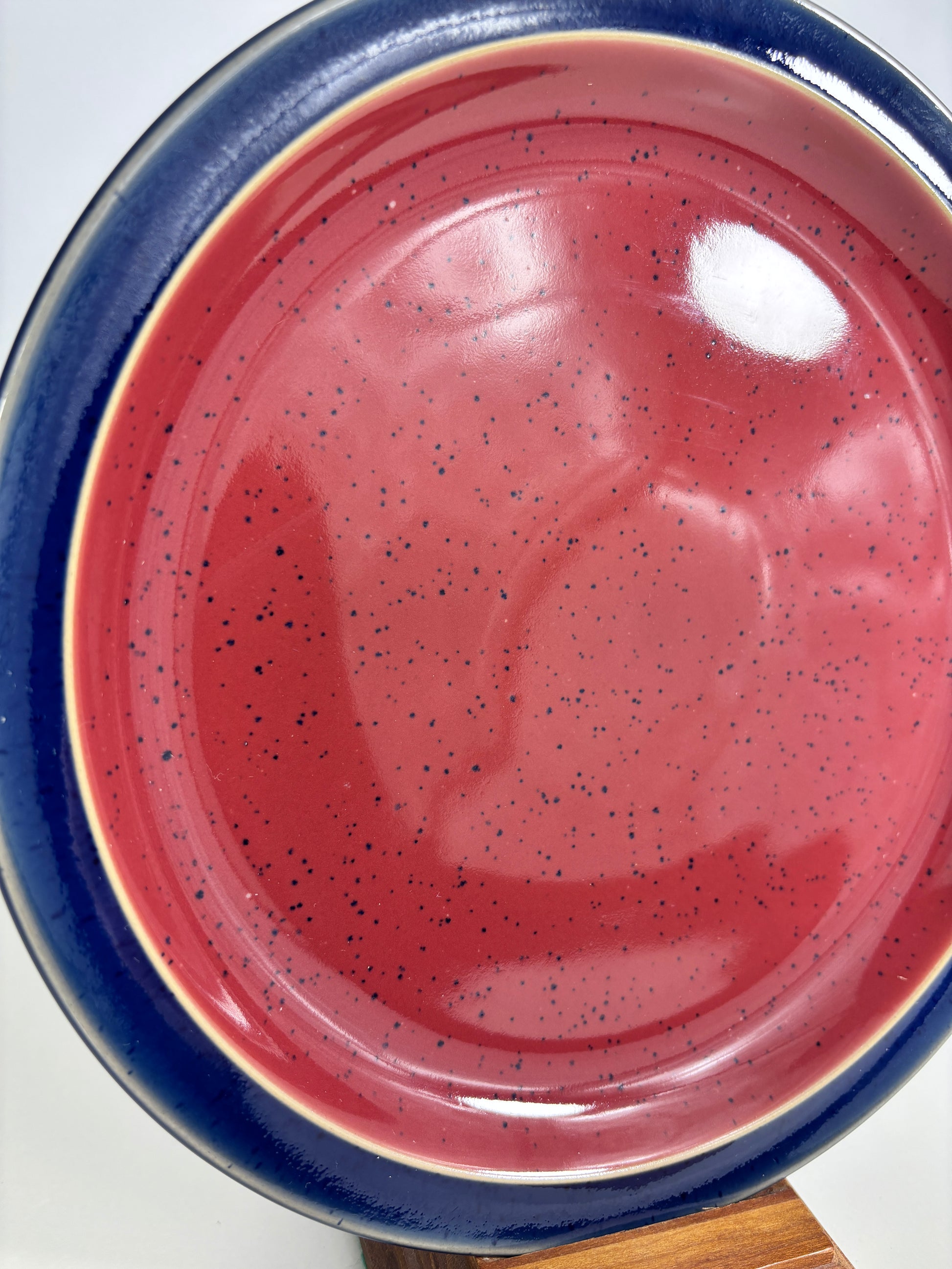 Denby Harlequin Red and Blue Salad Plate