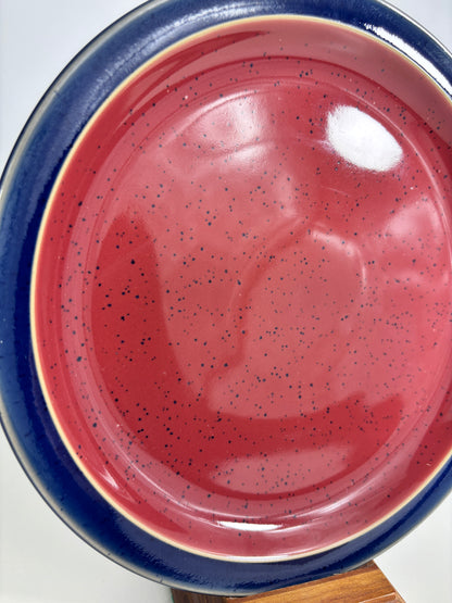 Denby Harlequin Red and Blue Salad Plate