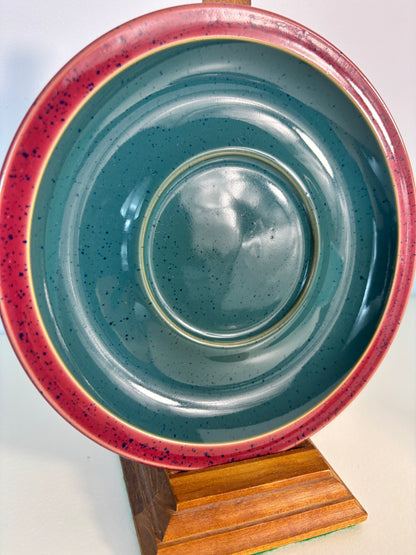 Denby Harlequin Green and Red Breakfast Cup Saucer