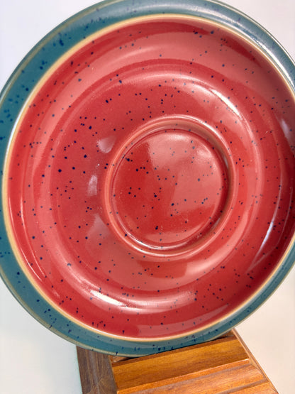 Denby Harlequin Red and Green Saucer