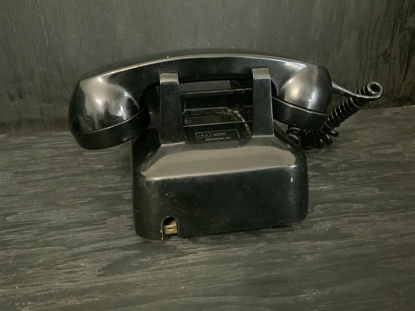 Vintage Black Rotary Desk Telephone