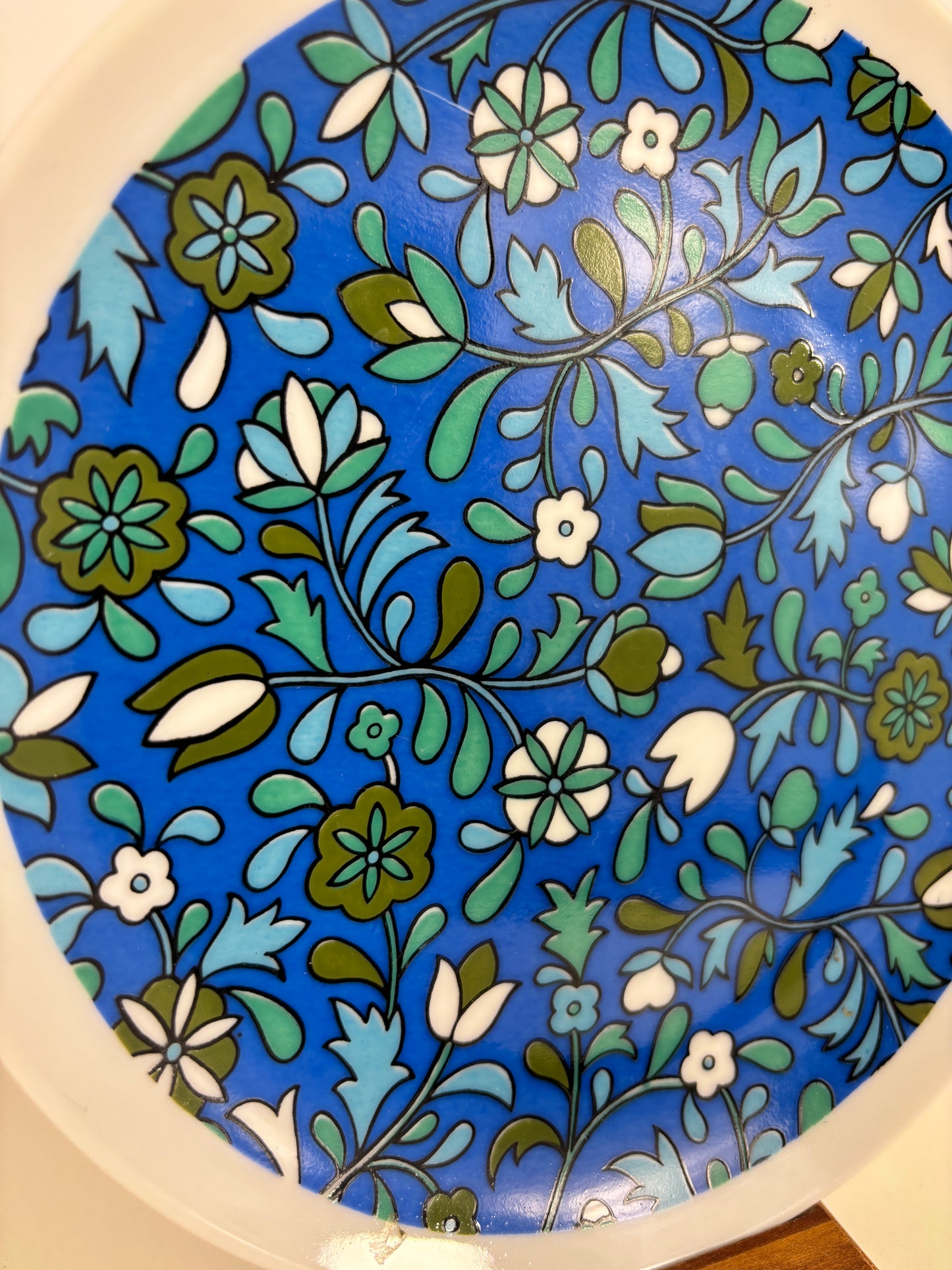 Holt Howard Flower Power Blue Floral Plate
