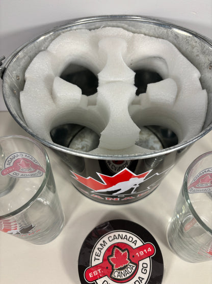 Team Canada Hockey Beer Glass and Ice Bucket Set