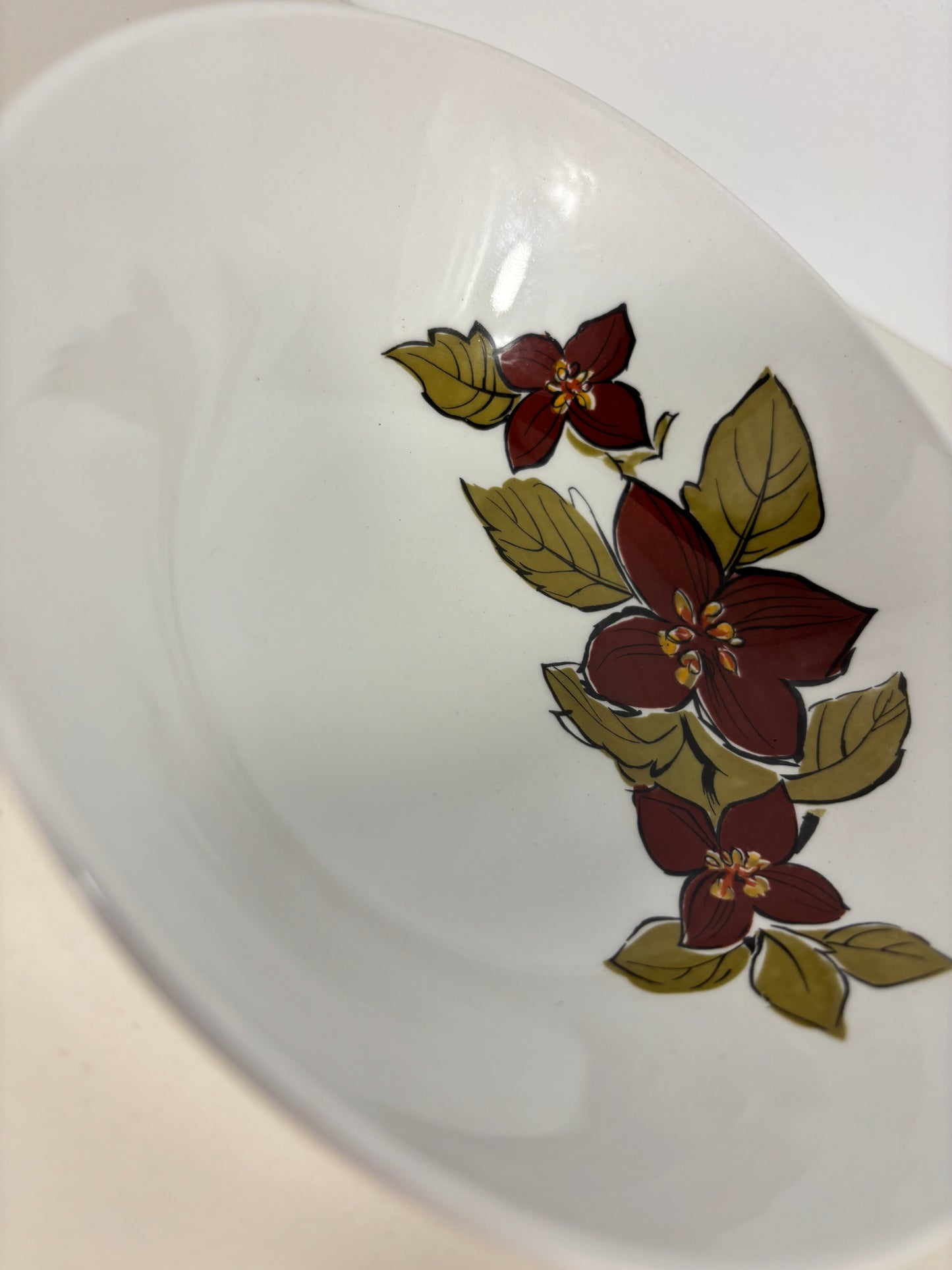 Poinsettia floral soup bowl vintage