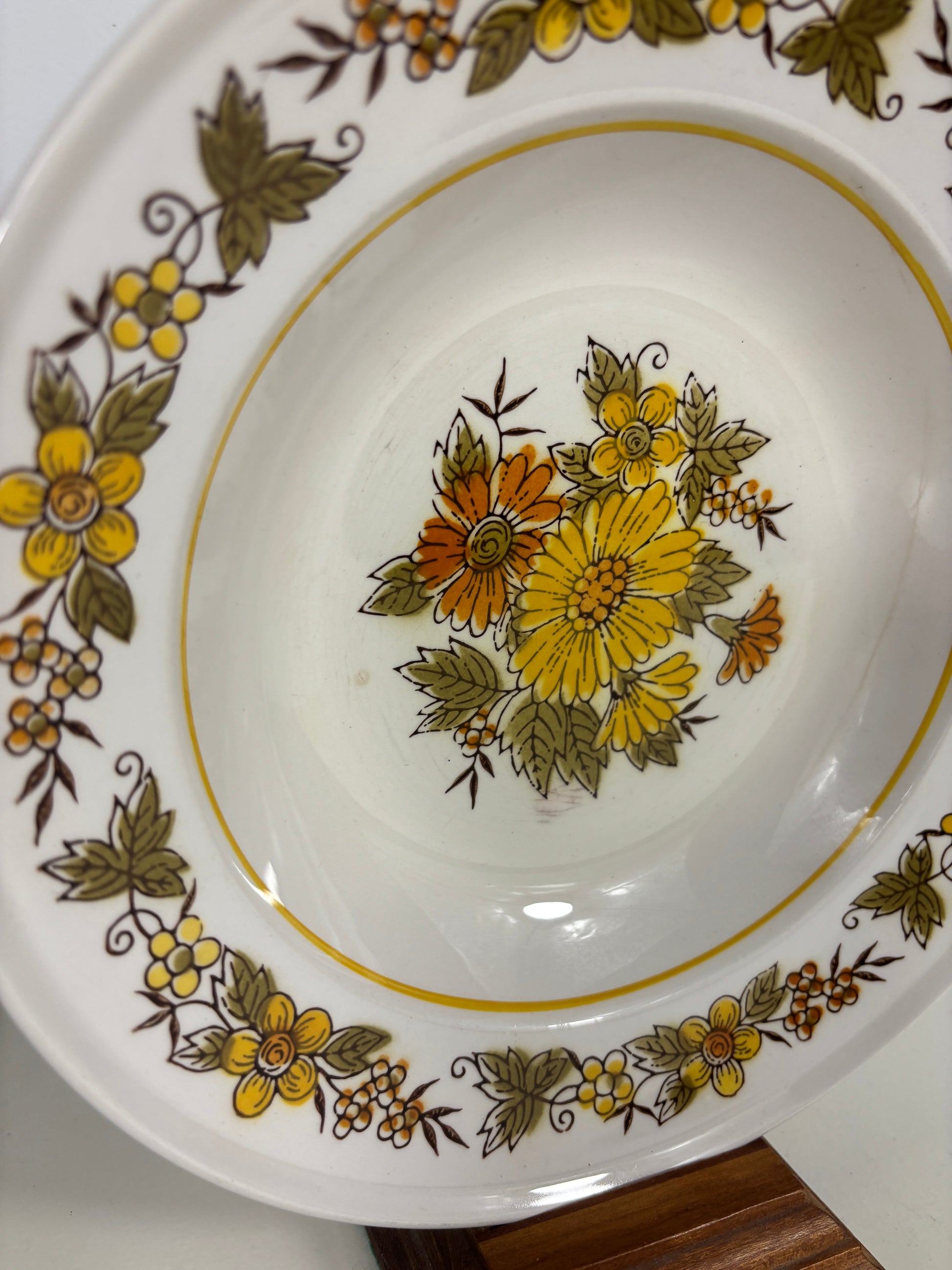 Decorative plate with floral pattern on a white background