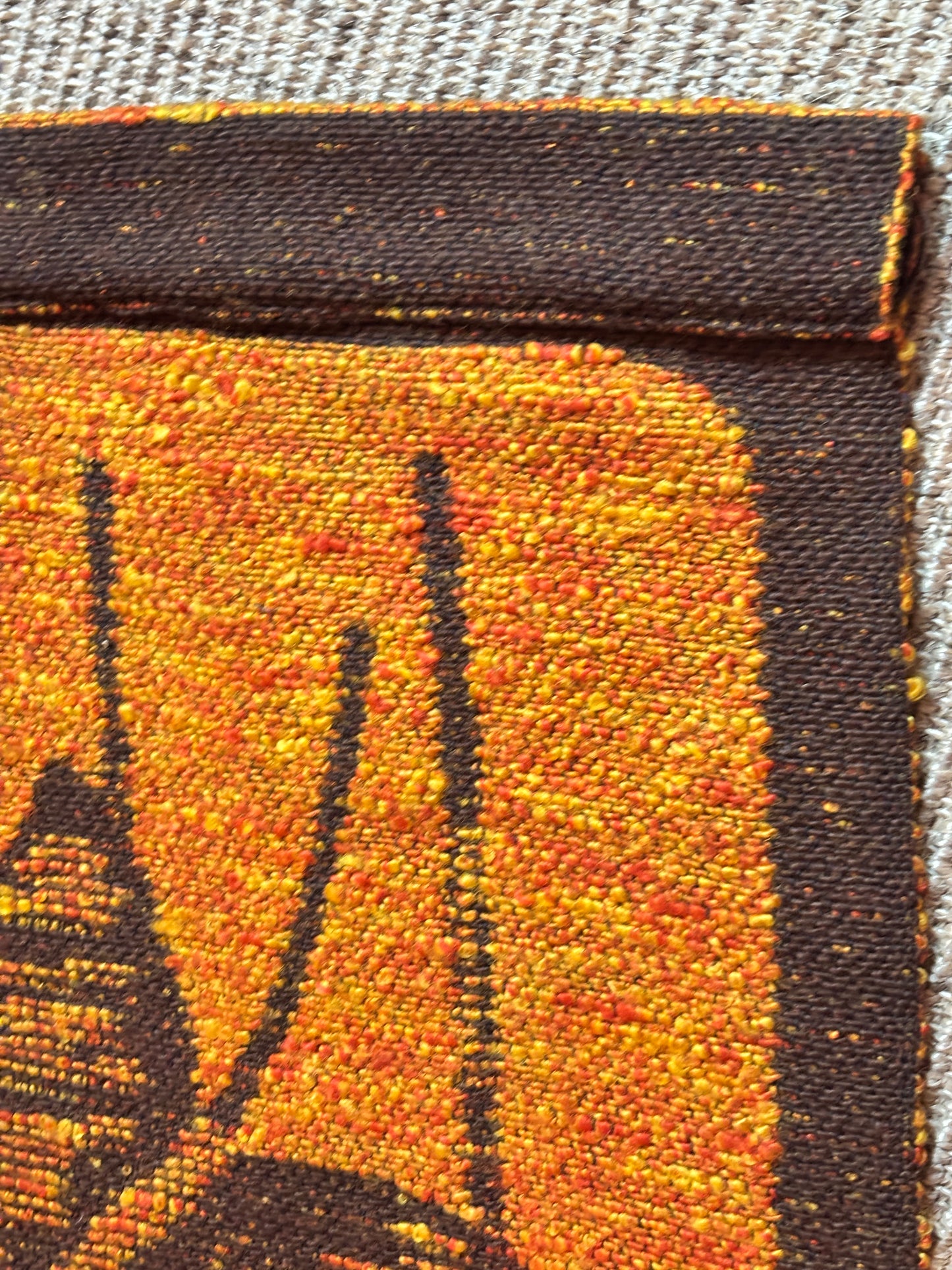 Hand Woven Finnish Leaf Theme Wool Tapestry
