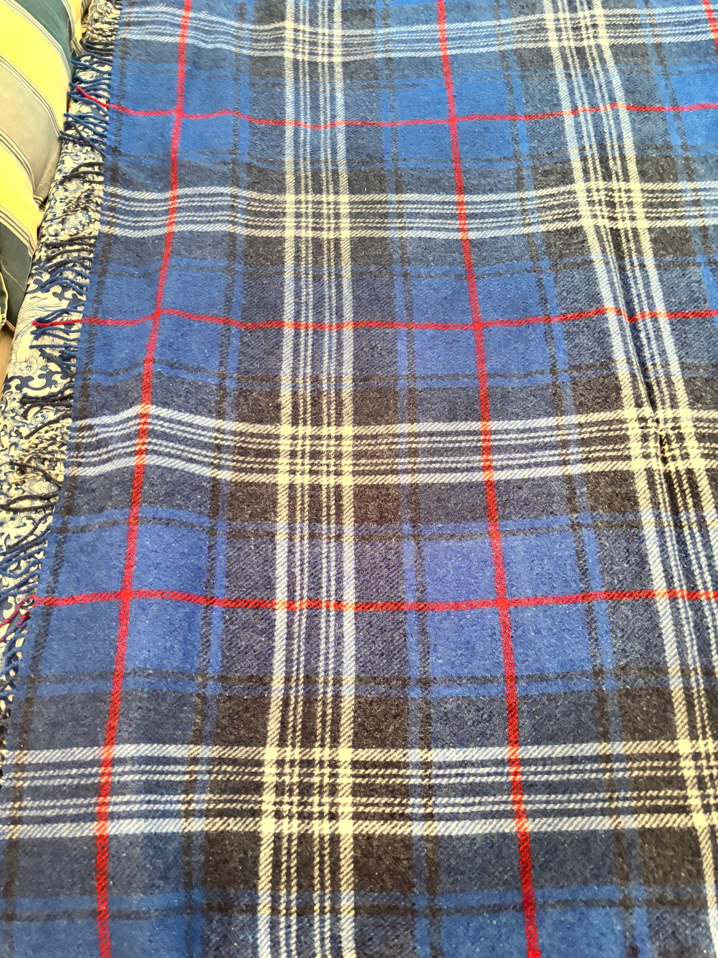 Highland Home Scotland Blue Tartan Throw Blanket