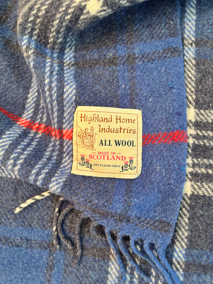 Highland Home Scotland Blue Tartan Throw Blanket
