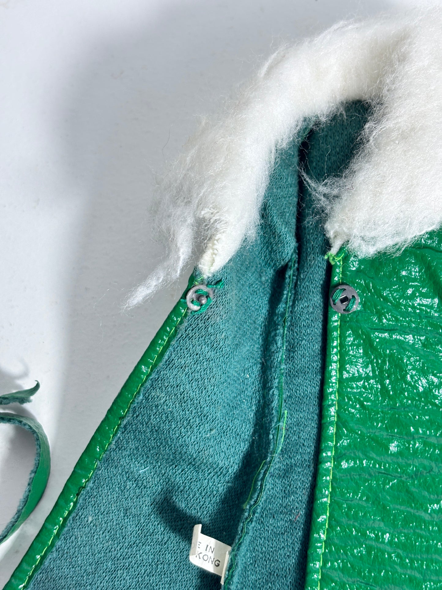 Vintage Barbie Green Pleather Coat with Belt