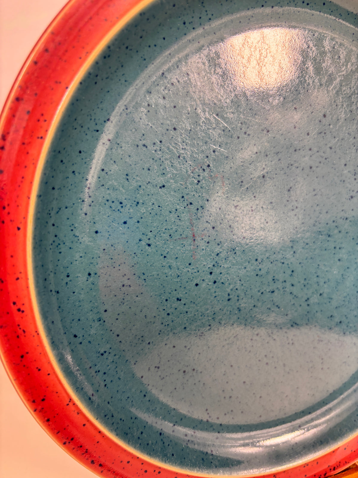 Denby Harlequin Green and Red Salad Plate