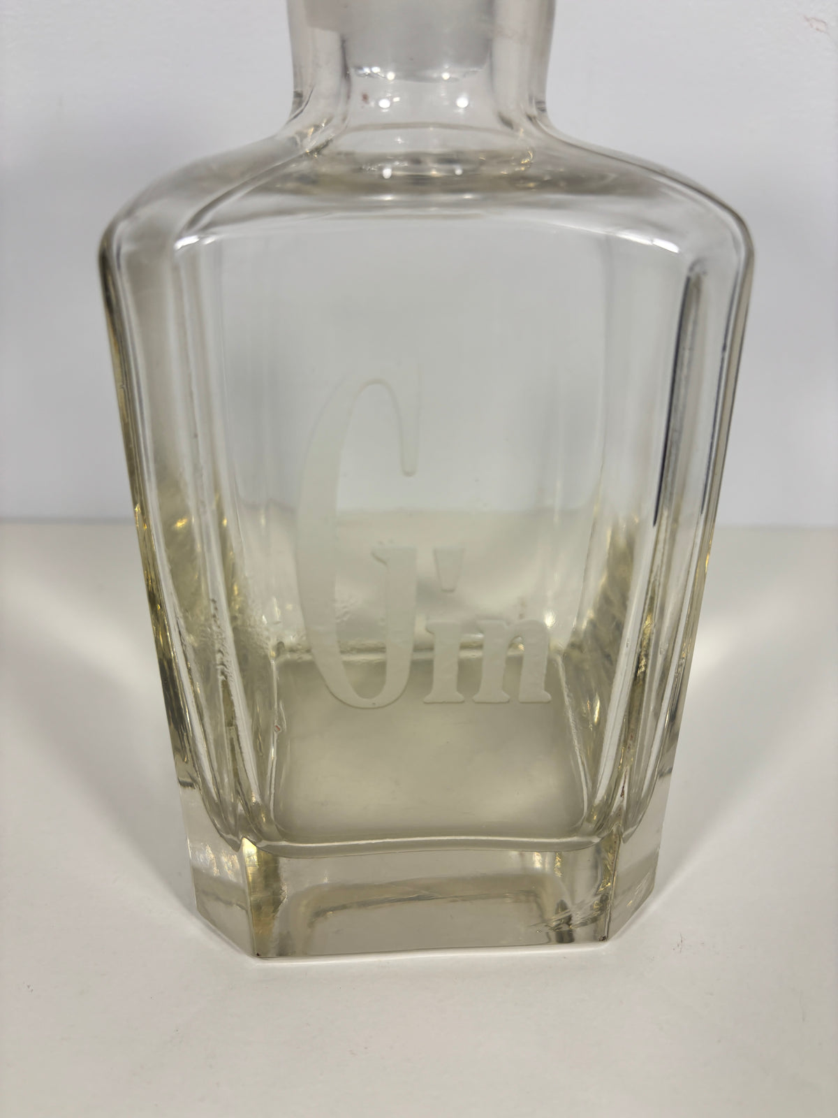 Square Etched Crystal Gin Decanter