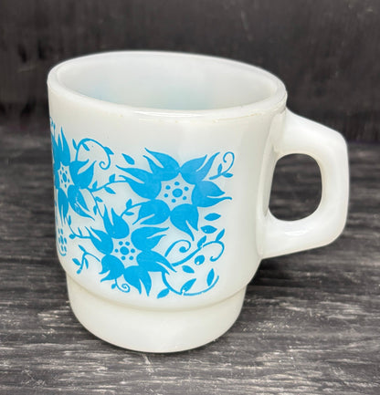 Anchor Hocking Fire King Blue Floral Mug