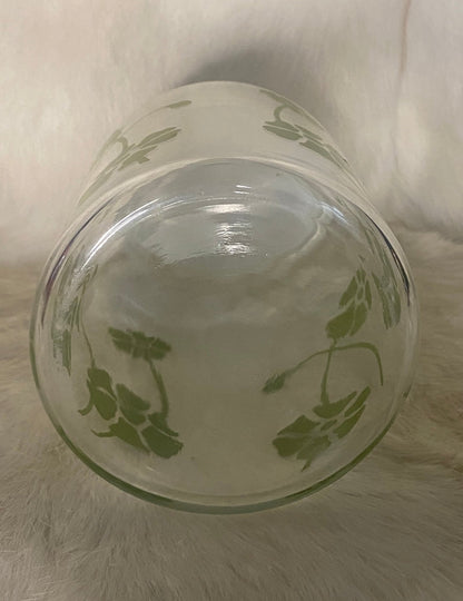 Anchor Hocking Green Daisy Glass Jar