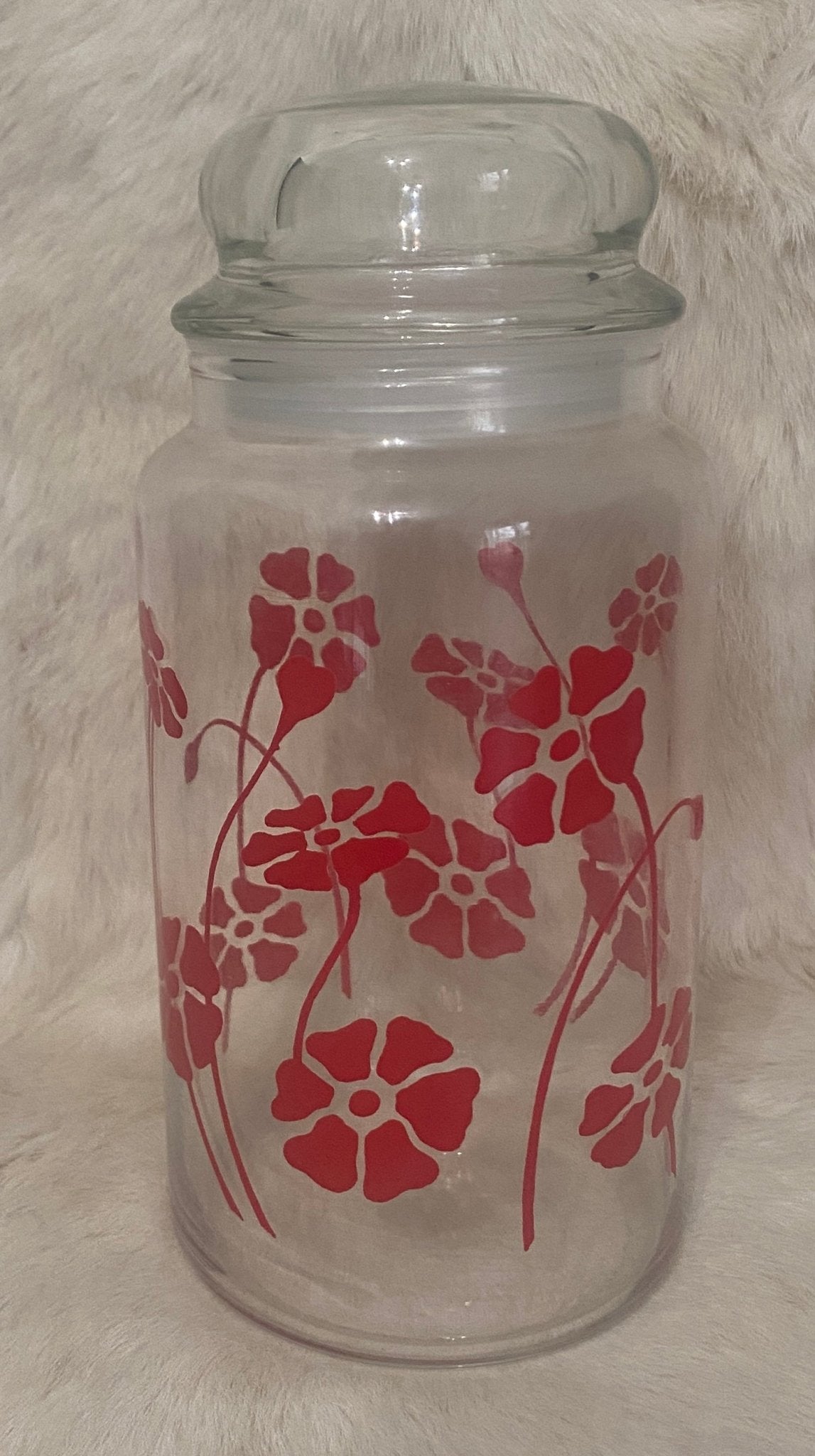 Anchor Hocking Red Daisy Poppy Glass Jar - HLJ at HomeAnchor Hocking Red Daisy Poppy Glass JarJarAnchor Hocking