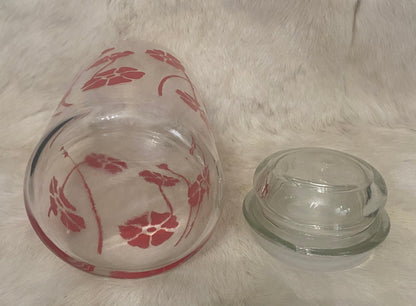 Red Daisy Glass Jar