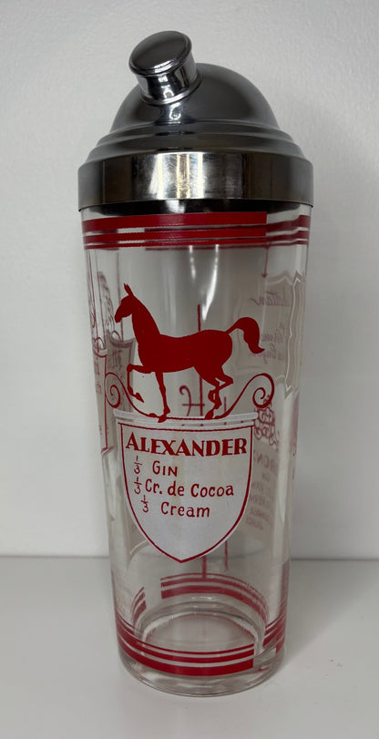 Animal Theme Vintage Glass Cocktail Shaker