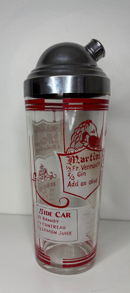 Animal Theme Vintage Glass Cocktail Shaker