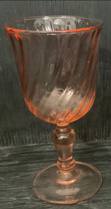 Pink Swirl Wine Glass