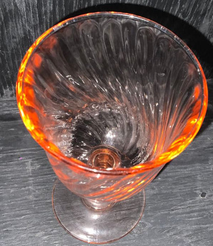 Arcoroc France Pink Swirl Wine Glass