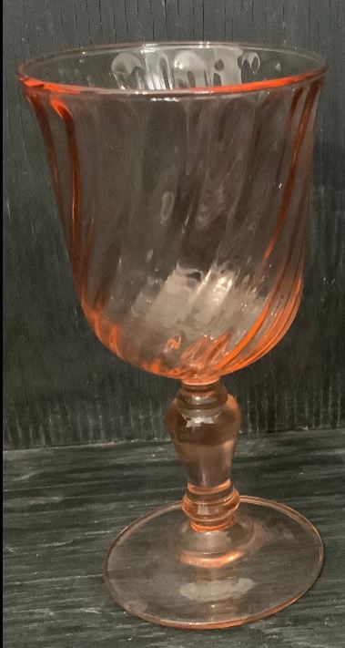 pink Swirl Wine Glass