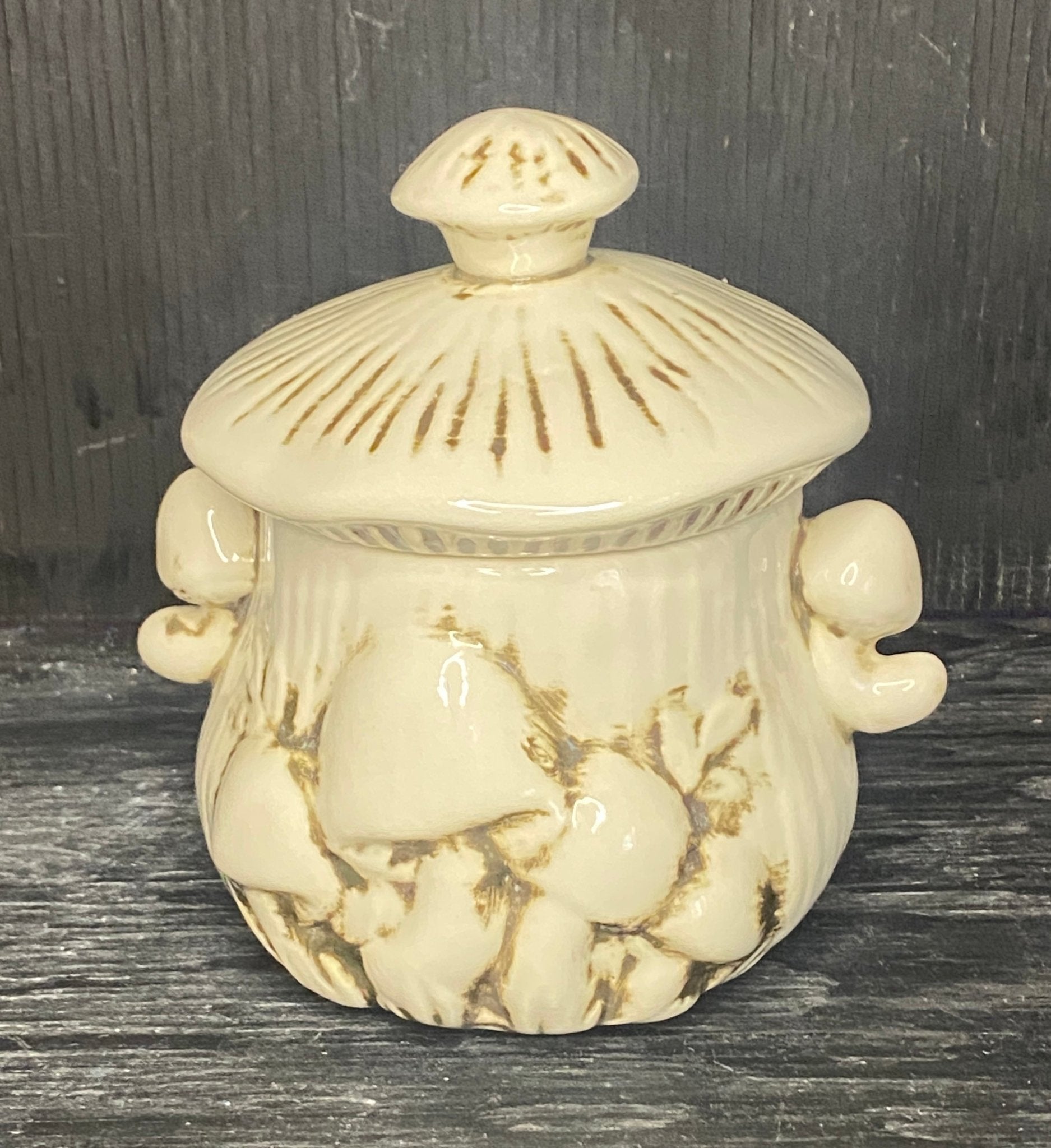 Arnels Ceramic Mushroom Theme Sugar Bowl