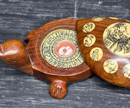 Asian Wood Turtle Zodiac Compass
