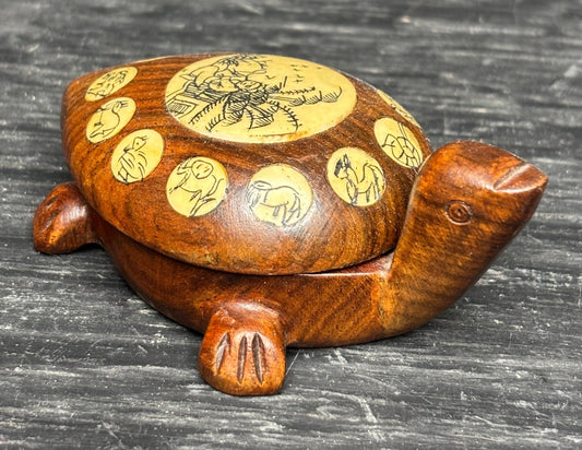 Asian Wood Turtle Zodiac Compass