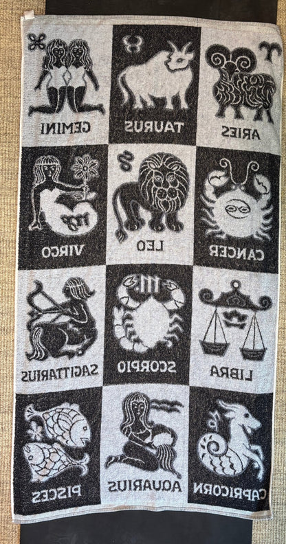 Astrology Zodiac Sign Vintage Beach Towel