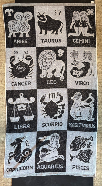 Astrology Zodiac Sign Vintage Beach Towel