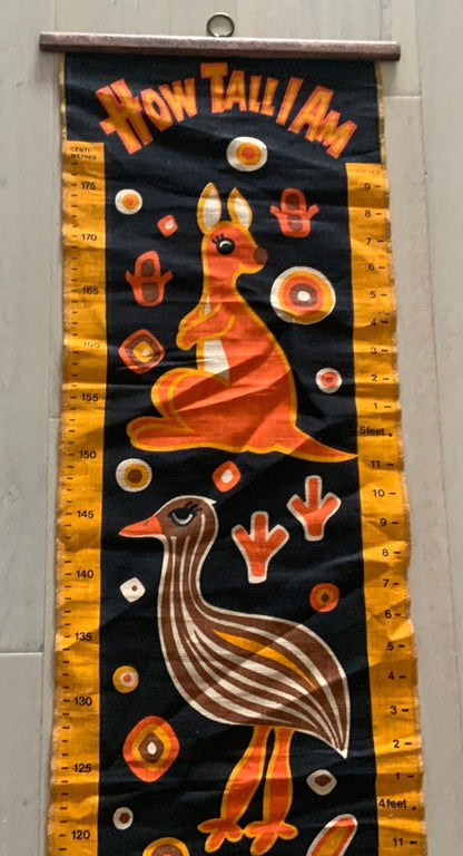 black and orange Australia Growth Chart with images of koalas kangaroos and kiwi birds