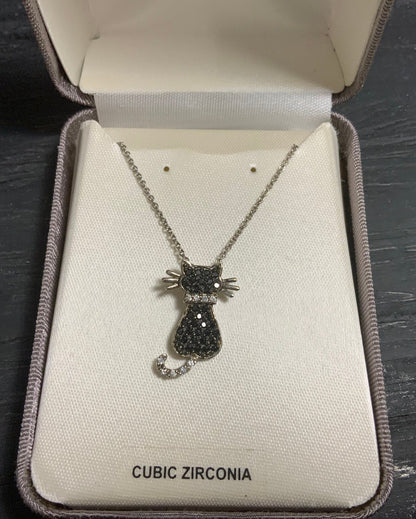 Bealls Cubic Zirconia Cat Necklace and Pendant