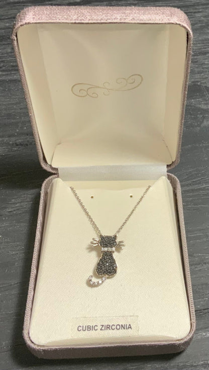 Bealls Cubic Zirconia Cat Necklace and Pendant