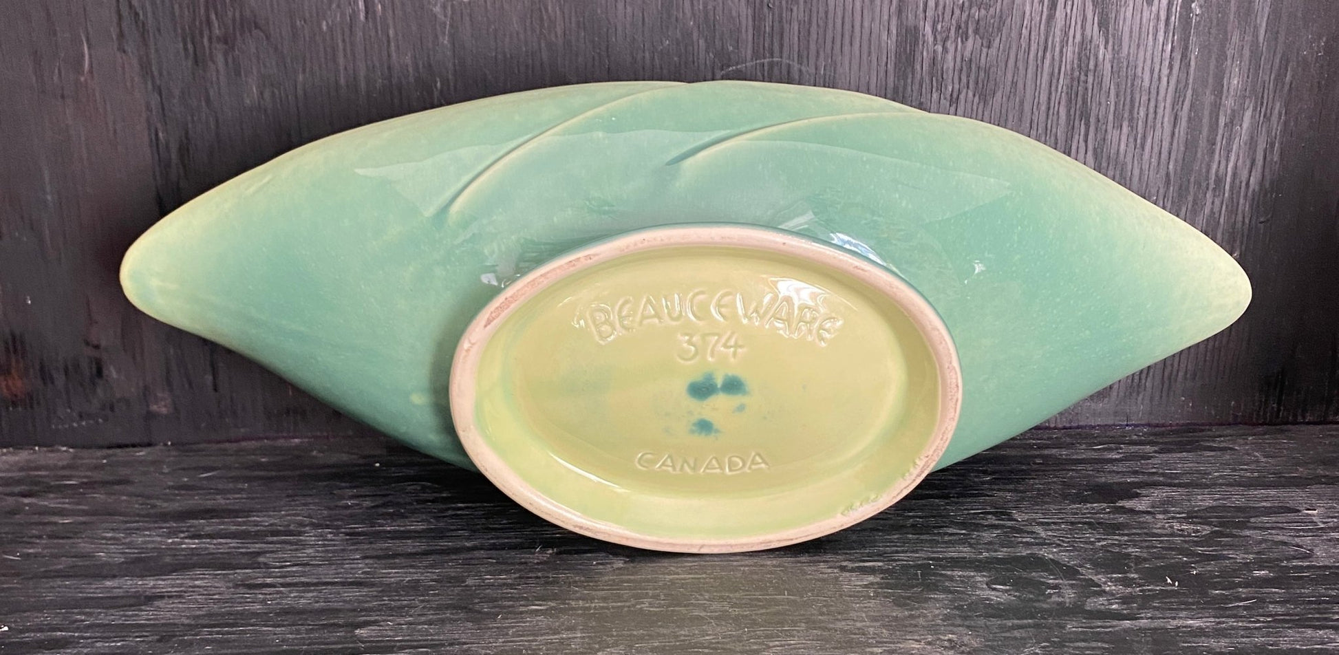 Beauceware Pottery 374 Green Leaf Theme Centrepiece Dish - HLJ at HomeBeauceware Pottery 374 Green Leaf Theme Centrepiece DishCandy dishBeauceware