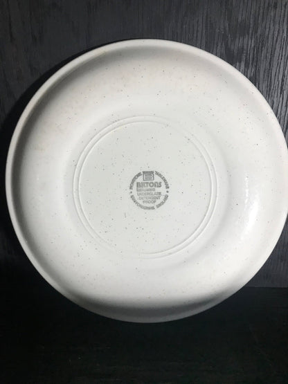 Biltons Ironstone Staffordshire Dinner Plates with Rust Brown Circle Pattern