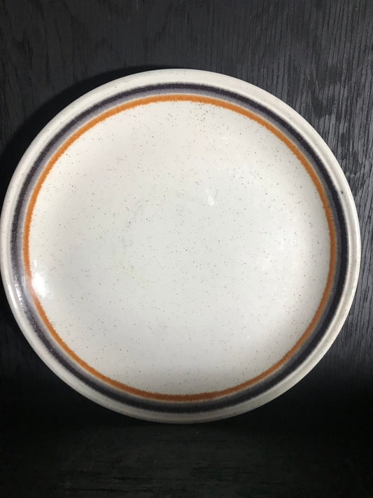 Biltons Ironstone Staffordshire Dinner Plates with Rust Brown Circle Pattern