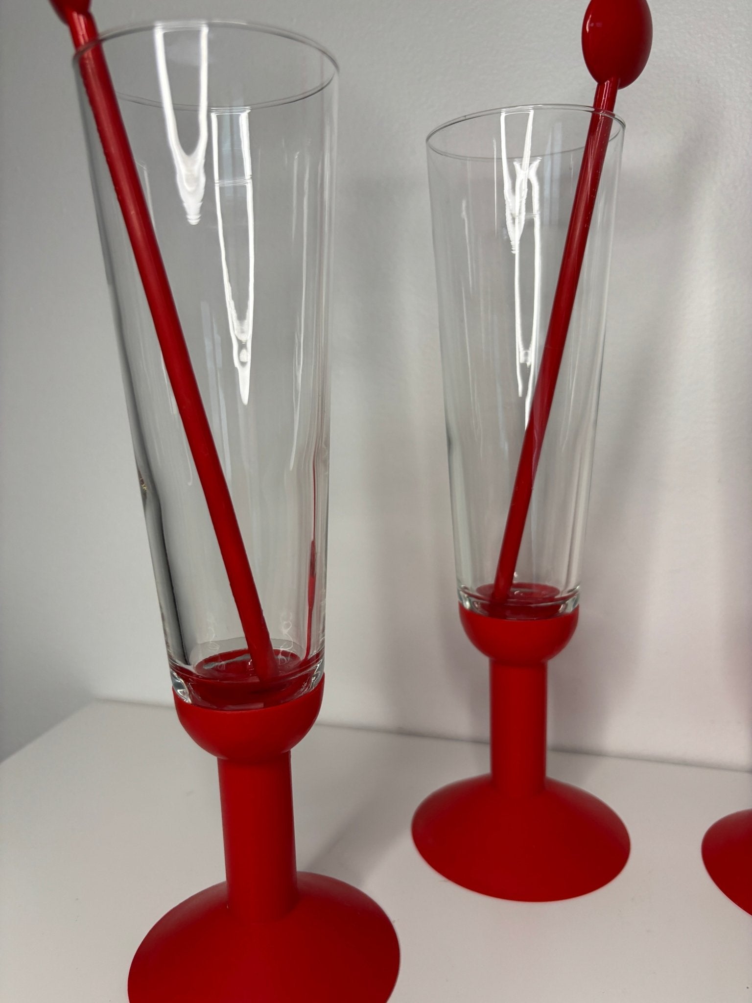 Bodum Okett Retro Red Champagne Flutes
