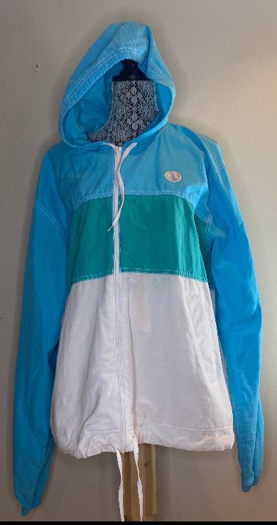 blue and white Body Glove Vintage Jacket with hood