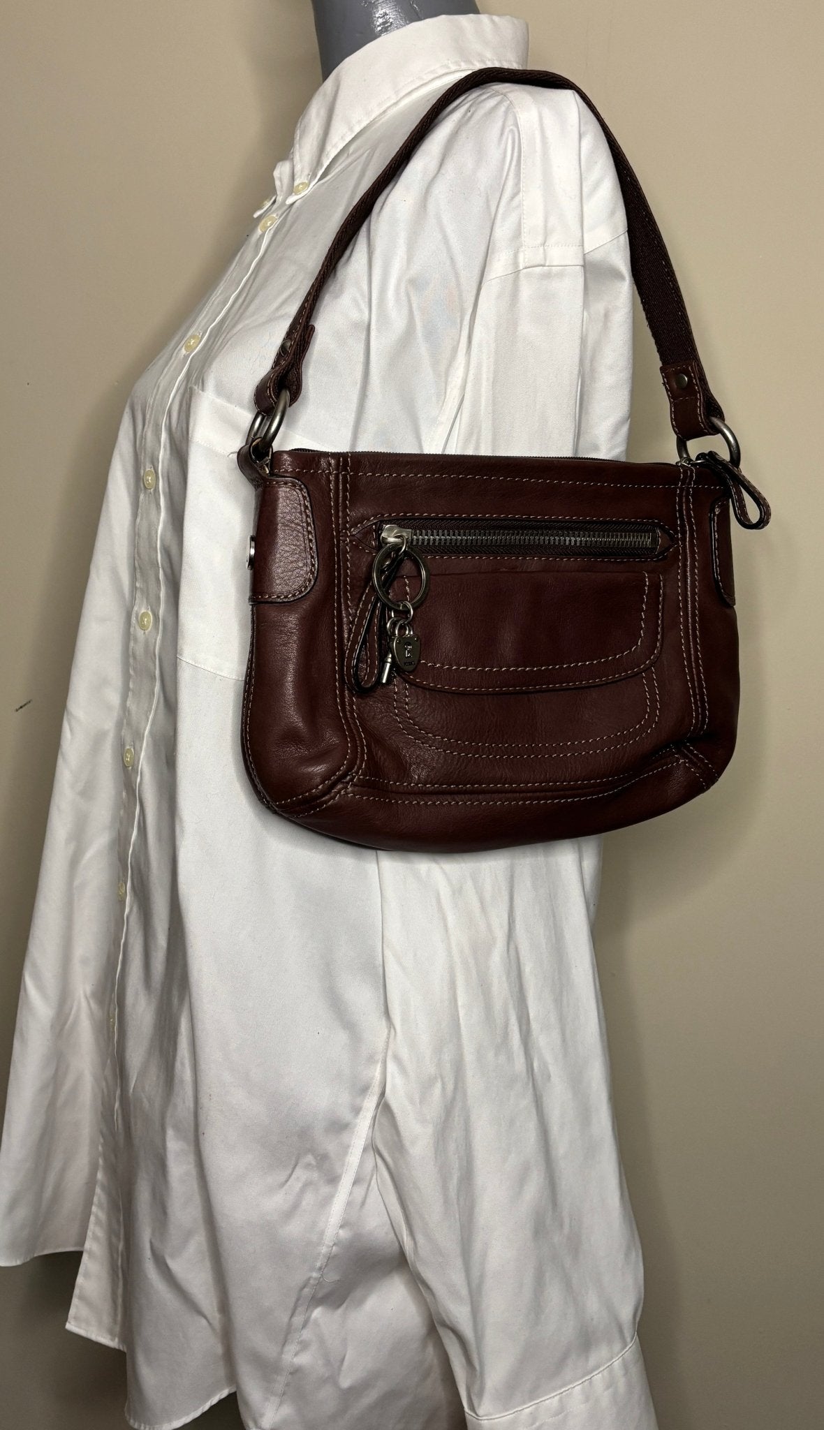 Brown Fossil Hobo Handbag Purse 