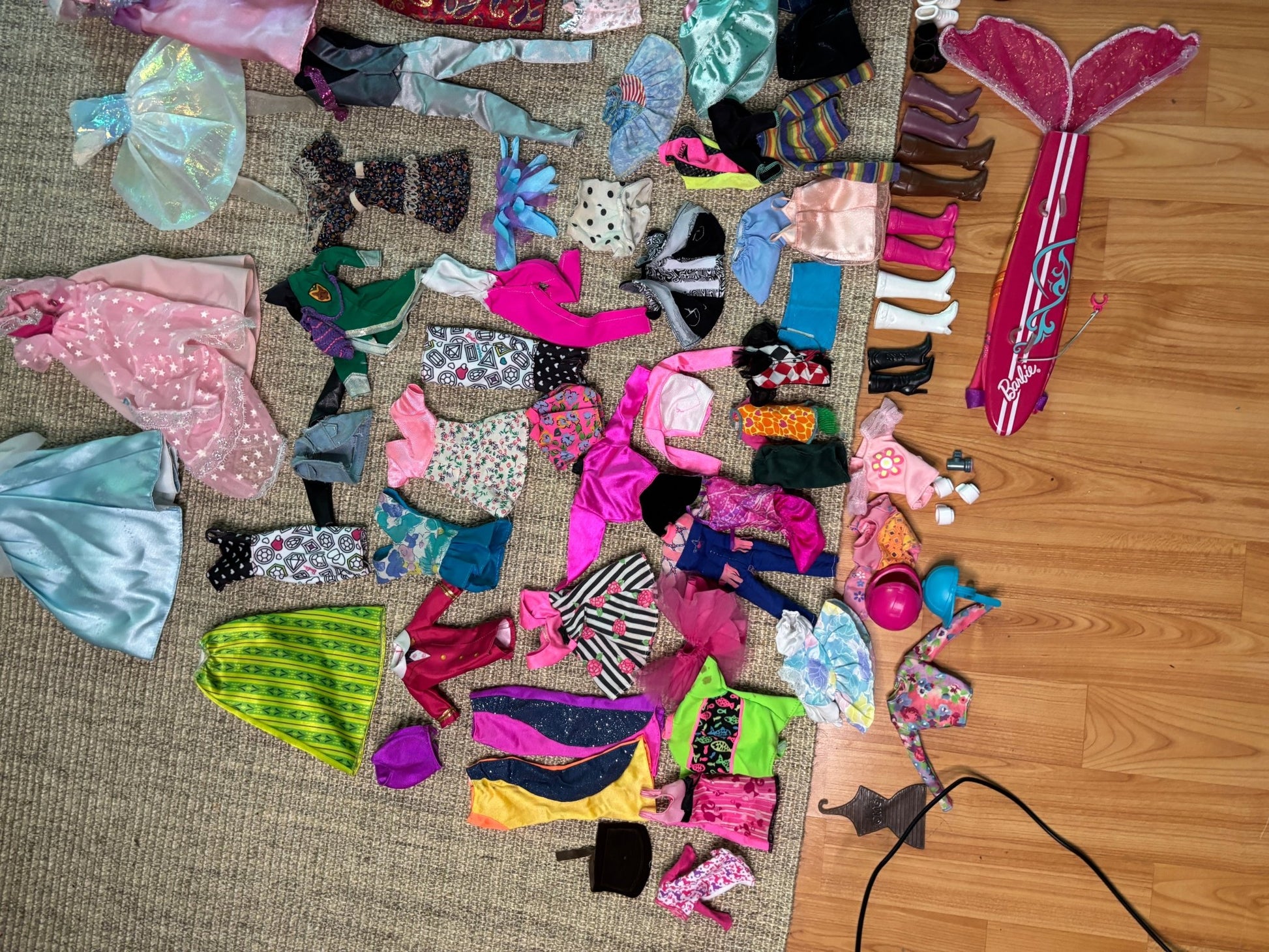 Bulk Lot of Barbie and Doll Clothes and Accessories