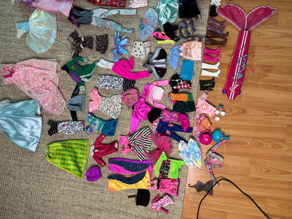 Bulk Lot of Barbie and Doll Clothes and Accessories