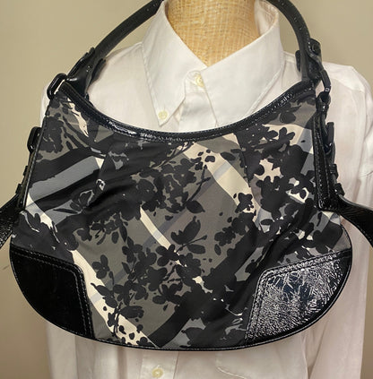 Burberry Beat Check Foley Hobo Handbag 