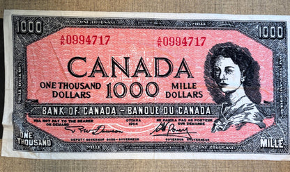 Canadian $1000 Bill Vintage Beach Towel