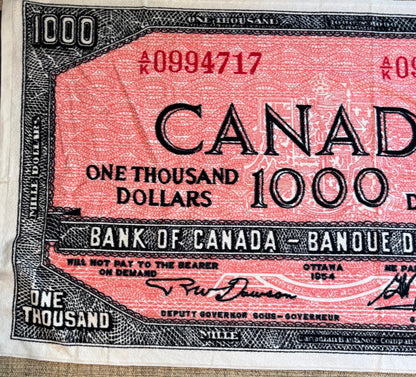 Canadian $1000 Bill Towel